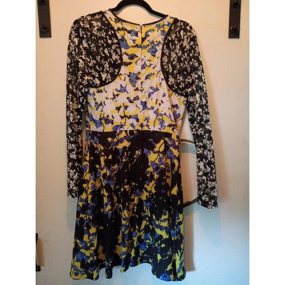 Peter Pilotto for Target Floral Mini Dress Lace Long Sleeve with Belt